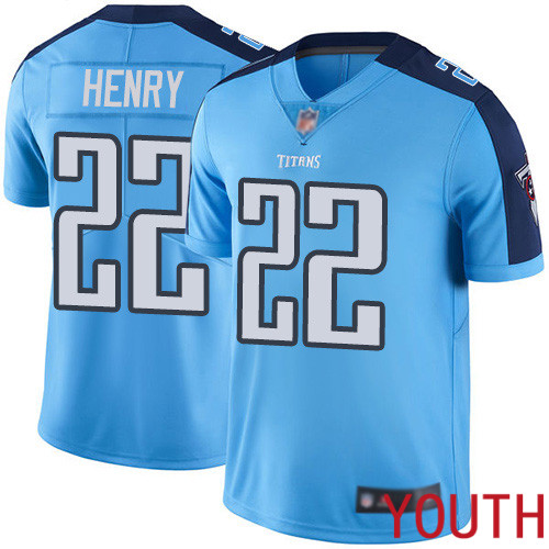 Tennessee Titans Limited Light Blue Youth Derrick Henry Jersey NFL Football 22 Rush Vapor Untouchable